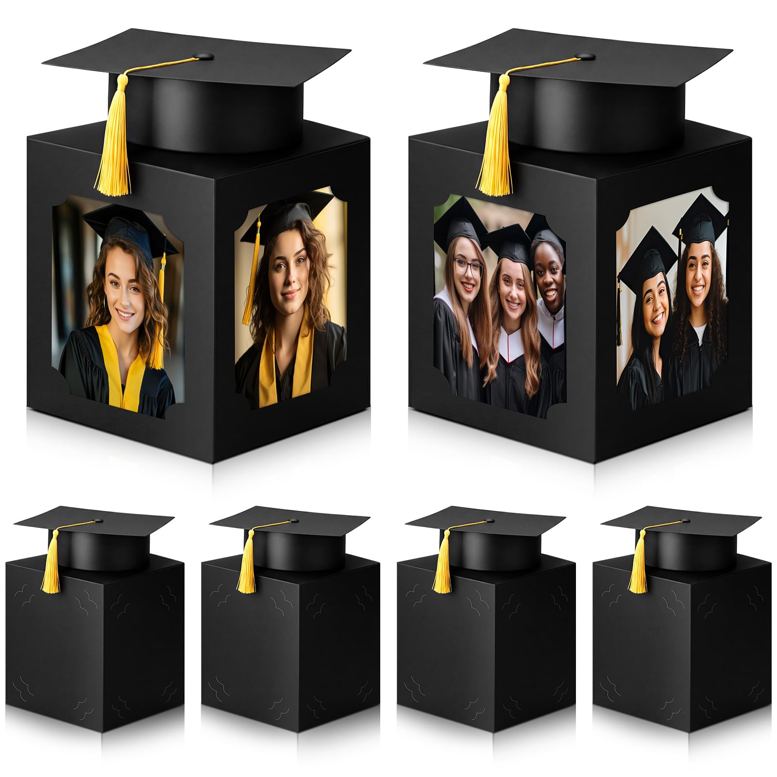 Amazon.com: Spiareal 6 Pcs Black Graduation Table Centerpieces Box